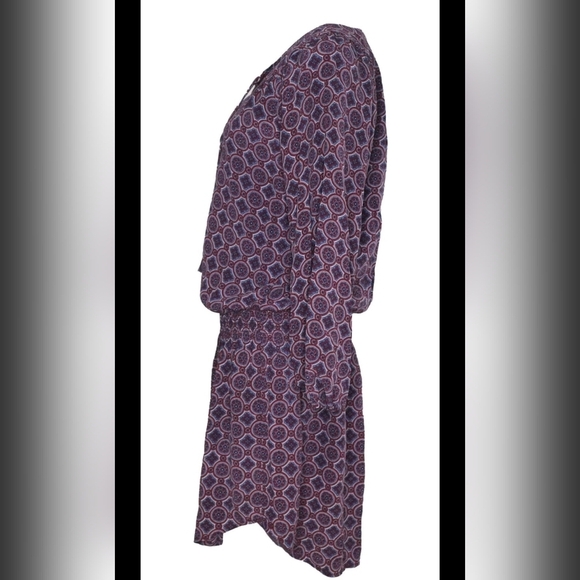 NWT Joie 100% Silk Geometric Purple Patterned Mini Dress - Medium - Picture 9 of 10